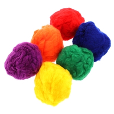 Coloured Fluff Balls - Assorted - Pack of 6